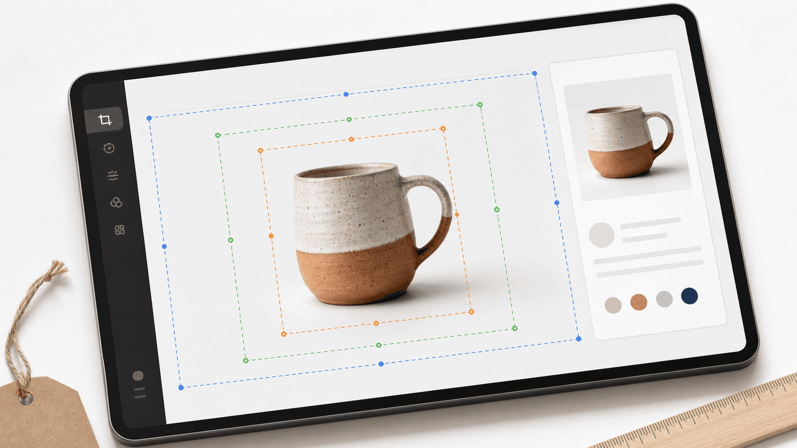Ceramic mug protected by nested marketplace thumbnail crop frames