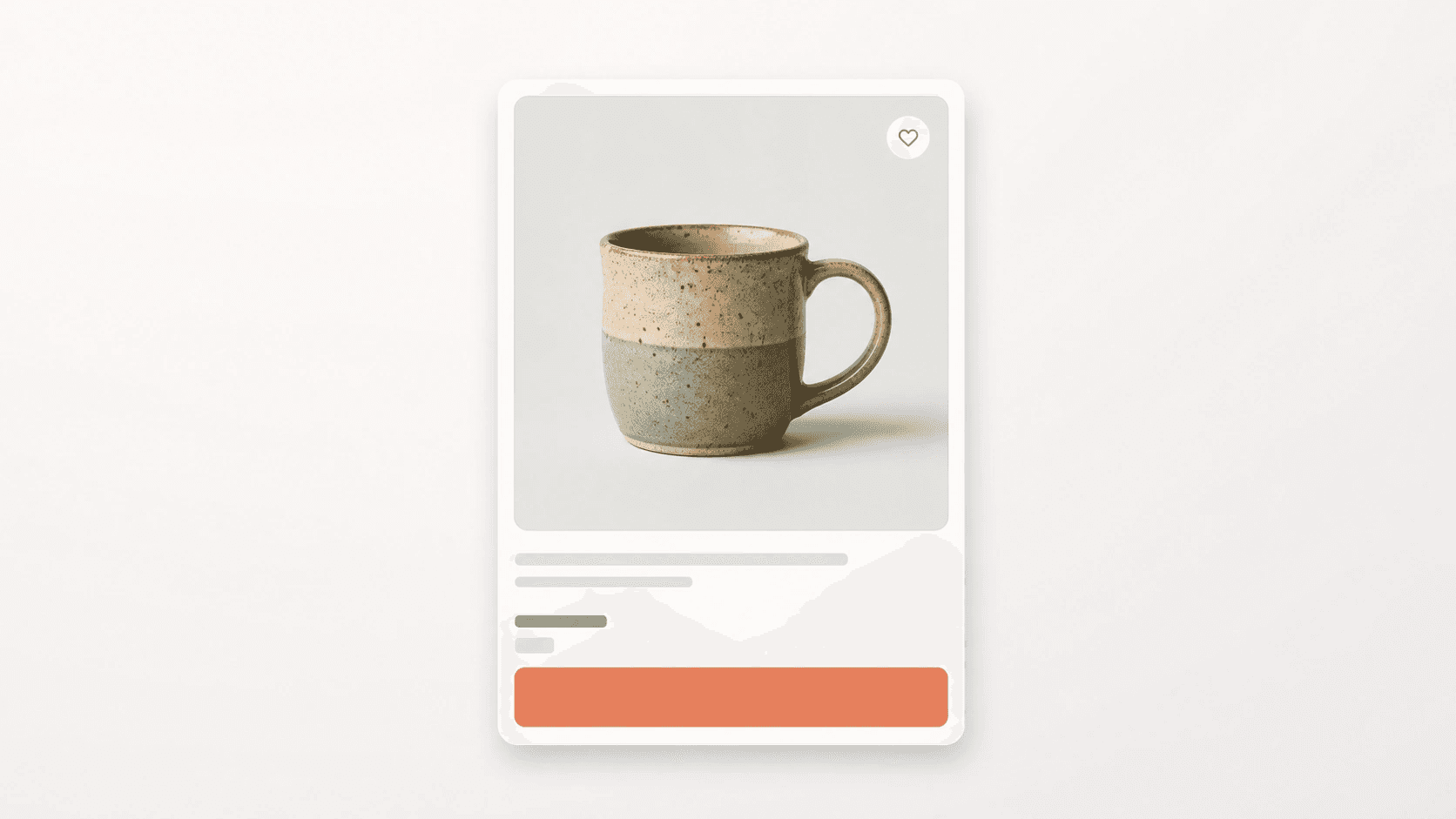 Marketplace product listing card mockup with a sharp centered product photo and clean placeholder UI.