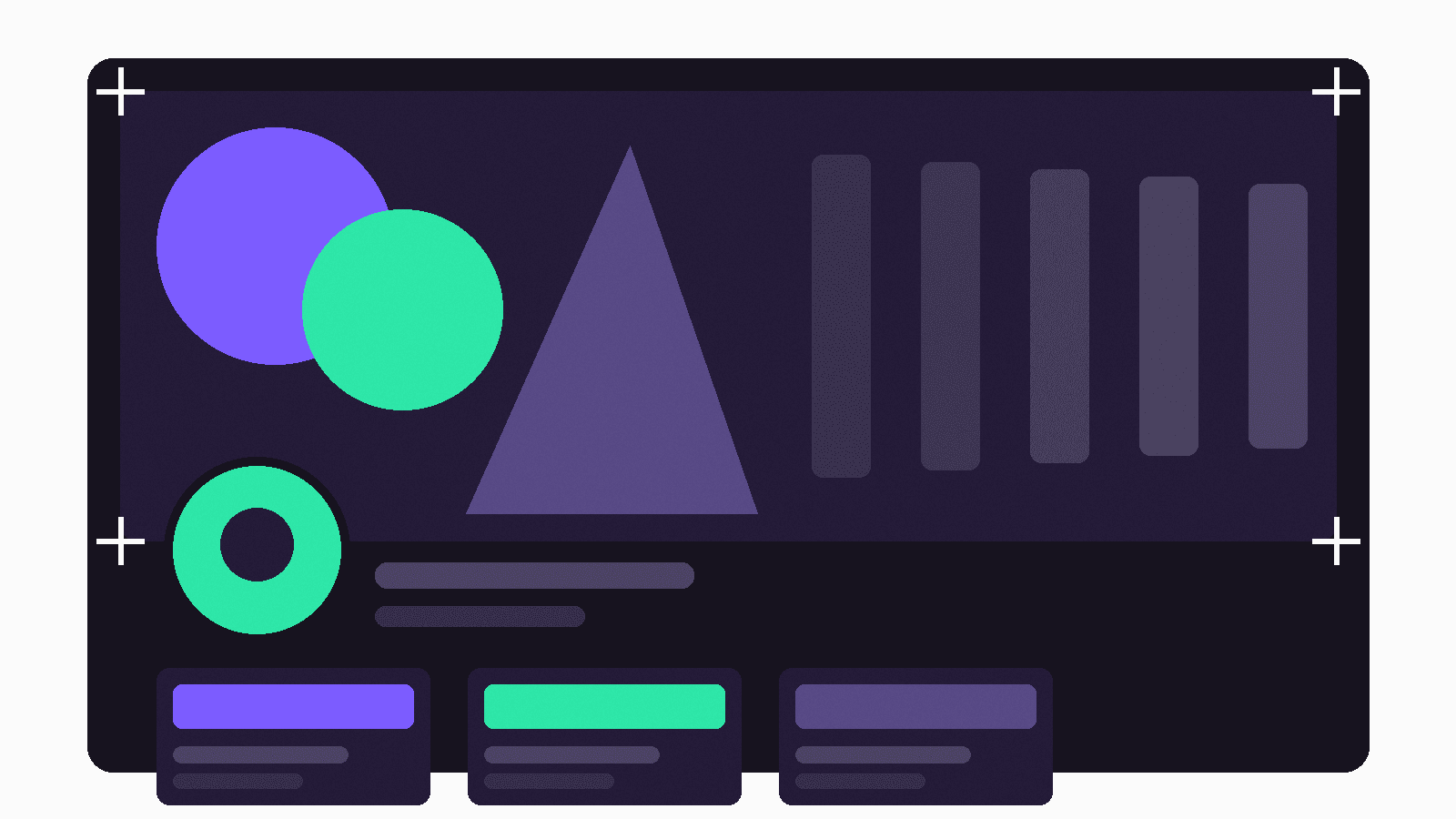 Channel page mockup with a 5:2 banner strip, round avatar, and panel grid below