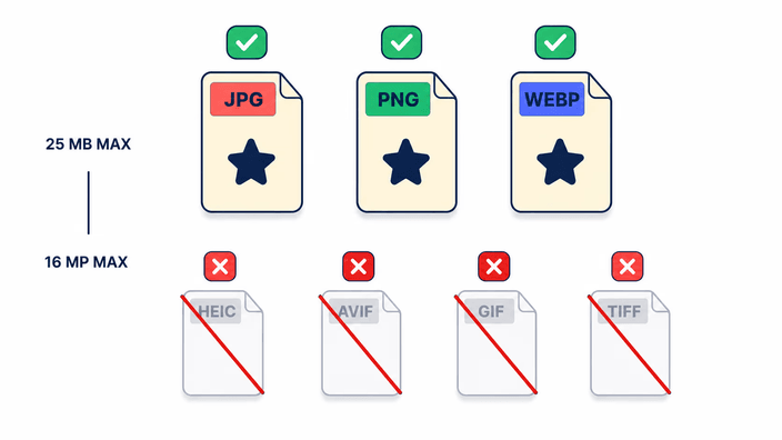 Formats i límits acceptats