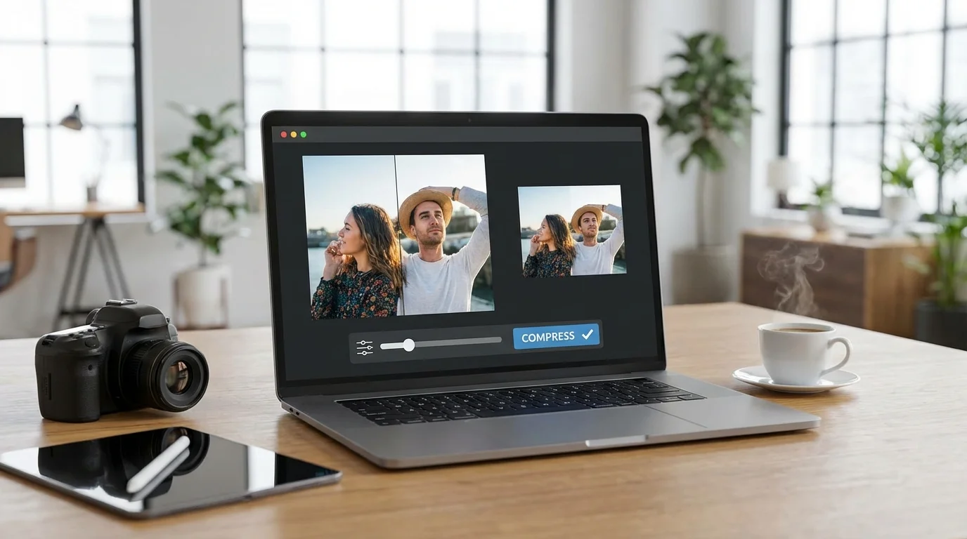 Illustration about How do you compress images for the web without visible quality loss?