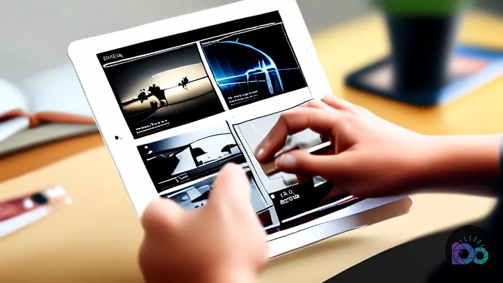 Hands efficiently dragging and dropping multiple image files into an app interface on an iPad